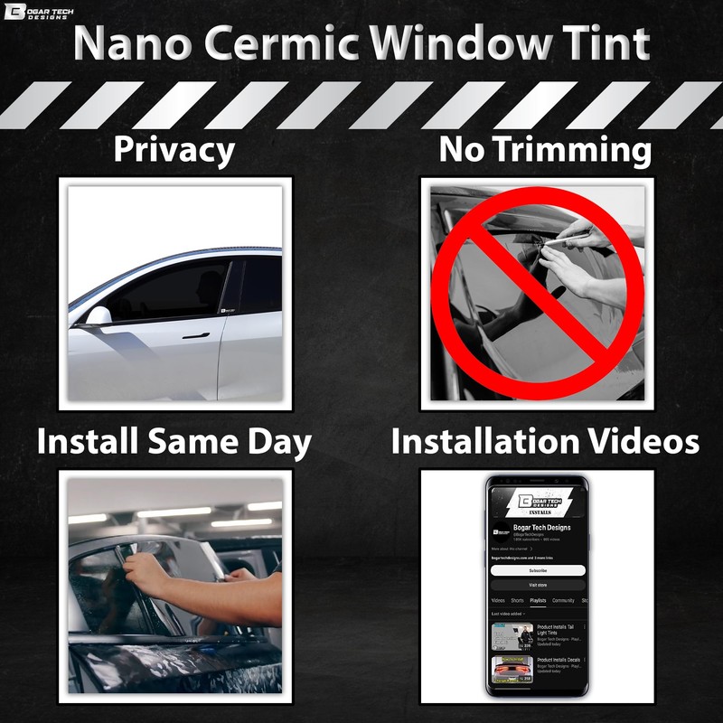 BOGAR TECH DESIGNS - Precut Front Windshield Premium Ceramic Window