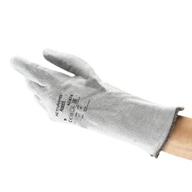 Ansell ActivArmr 42-474 Heat Resistant Gloves, Mechanic and Chemical Protection for Industrial Work, Work Gloves Women Men, Grey, Size M (1 Pair)