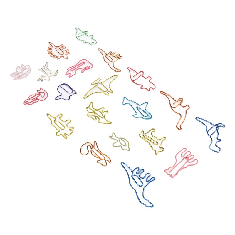 100pcs Colorful Paper Clips 20 Cute Shapes Stable Clamping Lightweight