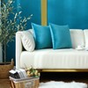 mixeoo Comfy Dark Turquoise Decorative Throw Pillow Covers Square Velvet