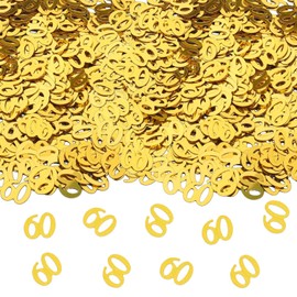 GoldRock Confetti 60th Birthday Decoration Gold, Pack of 500 Table Decoration 60th Birthday Man Woman Confetti Decoration 60th Birthday Woman Man Decoration Table Confetti Cannon Confetti Decoration