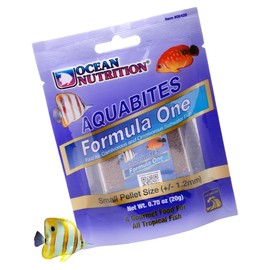 Ocean Nutrition Fish Food Formula One Aquabites for Saltwater Fish - High Protein (40%) Tropical Fish Food, Container Easy Feeding, Fish Food Flakes Alternative, 0.7 oz (20 g), Small Pellet