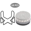 BTYMS 16Pcs Grey & Linen Woven Drink Coasters Set with
