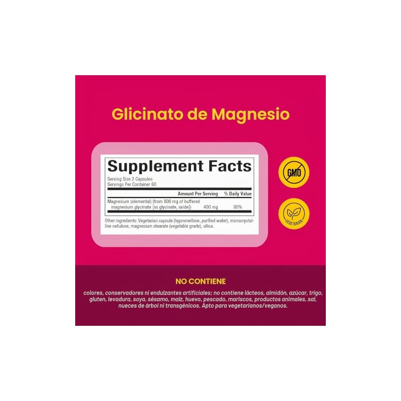 Natural Factors Bisglicinato de magnesio 200 mg 120 cápsulas vegetarianas