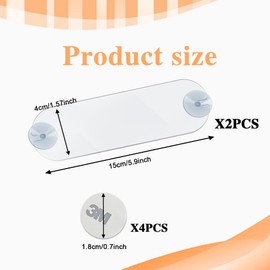 2 Packs EZ Pass Holder, EZ Pass Strips with Adhesive and Strong Suction Cups, Toll Pass Windshield Mount Easy to Install and Remove, Transponder Holder Universal for All Major Toll Passes