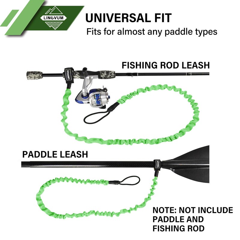 LINGVUM Kayak Paddle Leash Stretchable Paddle Strap Coiled Lanyard Rope