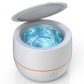 ARGOMAX Upgraded Ultrasonic Retainer Cleaner, 45kHz Professional Denture Cleaning Machine, 200ml Portable Sonic Cleaner for Aligner, Mouth Guard, Night Guard, Braces, Toothbrush Head, Jewelry, 24W