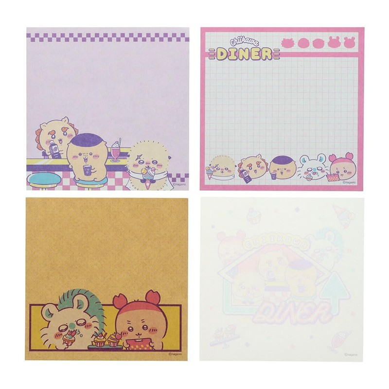 Sun-Star Stationery S2851016 Chiikawa Goods, Memo Pad, Square, Dinner
