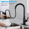Matte Black Kitchen Sink Faucet with Pull Down Sprayer, Single