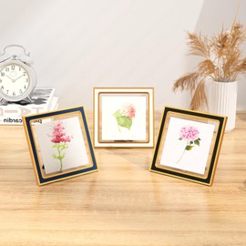 OCCULO Marcos Para Fotos de Cristal 3 Piezas, 6x6 pulgadas Cuadradas, Portaretratos de 15x15 cm, Ideal para Escritorio o Pantalla de Escritorio, Decoración Hogar Oficina