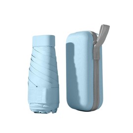 WULUN Compact Umbrella, 6 Ribs Umbrella, Stormproof, Small Pocket Umbrella, Windproof, UV Protection, Ultralight Umbrella, Foldable Travel Umbrella, Foldable Robust Mini Umbrella for Sun and Rain, sky