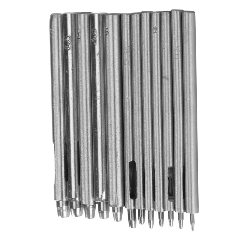 12pcs Leather Hole Punch Cutter 0.5‑5mm Hollow Punch Set for
