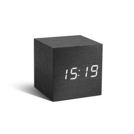 Gingko GK08W10 Cube Black Click Clock with White LED