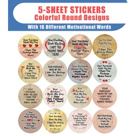 Creanoso Small Business Thank You Stickers Series 2 (5-Sheet) - Stocking Stuffers Premium Quality Gift Ideas for Children, Teens, & Adults - Corporate Giveaways & Party Favors