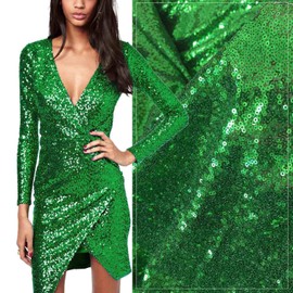 LQIAO Apple Green Sequin Fabric Elegant Shimmer Sequin Fabric by The Yard for Shower Curtain Drawer Storage Cubes Mermaid Tail Wedding Dress Home Curtain DIY