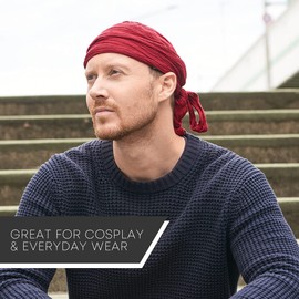 CHARM Pirate Hat Head Scarf - Turban Bandana Cap Boho Scarf Chic Adult Pirate Costume Navy