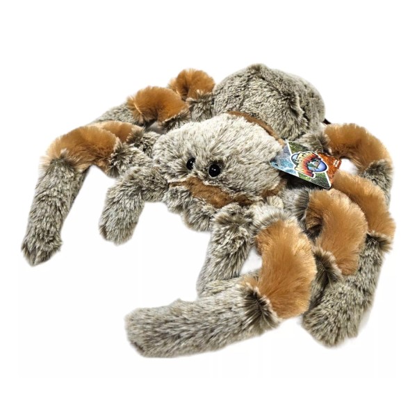 Rinco 8" Brown Spider. Soft, Furry Plush With Hard Eyes.
