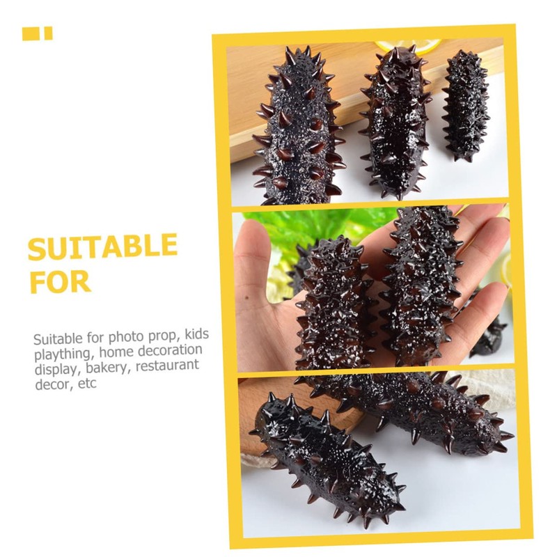 KICHOUSE 3pcs Lifelike Artificial Sea Cucumber Models Display Props Fun