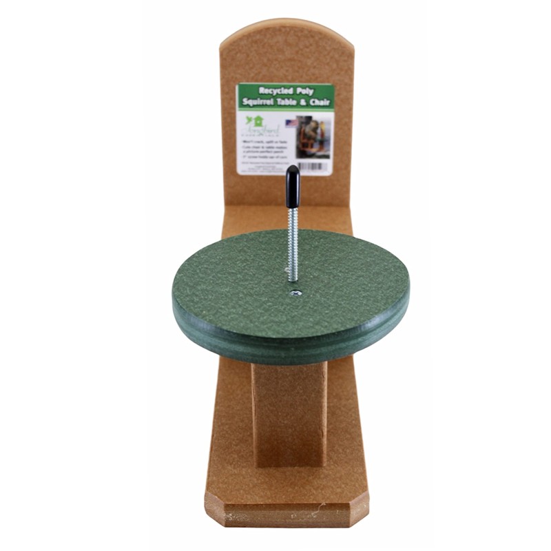 Songbird Essentials Recycled Poly Squirrel Feeder Table & Chair for