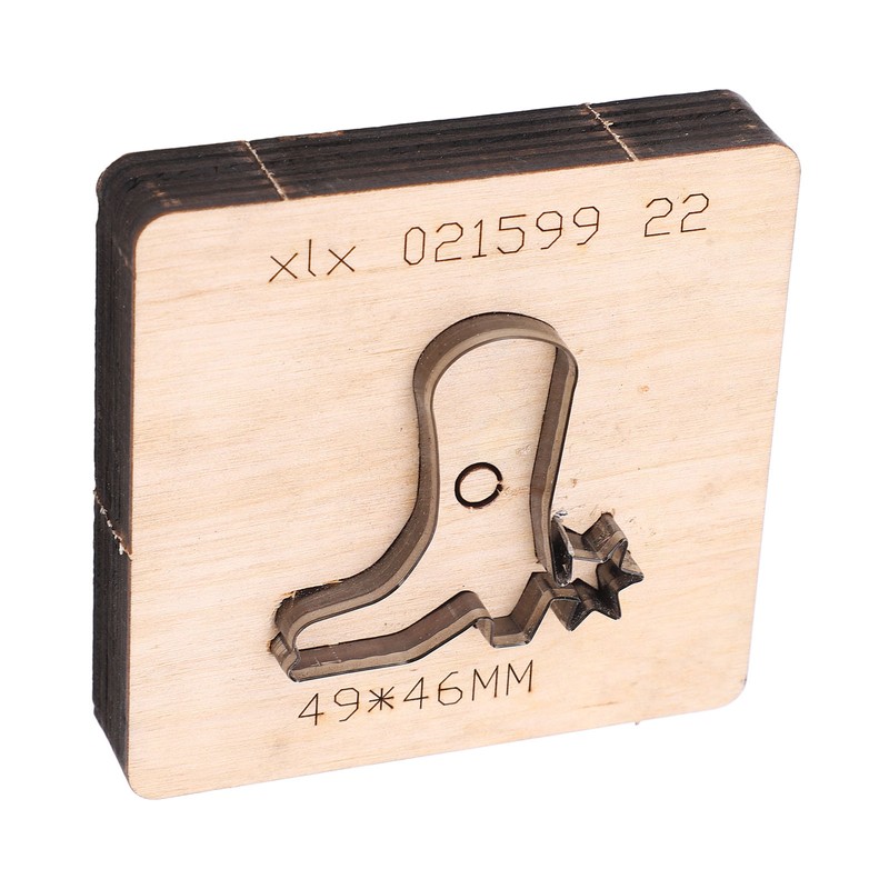 Leather Punching Die Shoe Shaped Alloy Steel Blade Birch Base