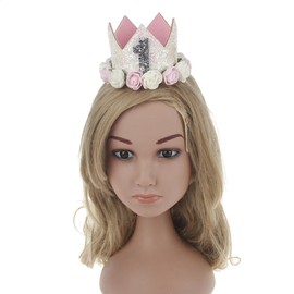 Birthday Crown Baby Girl Flower Tiara Headband Birthday Party Hairband