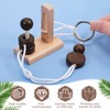 Yilloog 8 Pcs Brain Teaser 3D Wooden Rope Puzzles Set