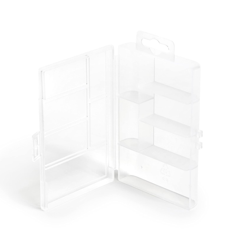 Dritz 1481 Plastic Storage Box with Dividers, Clear