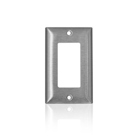 Leviton C-Series Decora/Plus/GFCI Wallplate, Type 302/304 Stainless Steel, 1-Gang, 0SS26-040