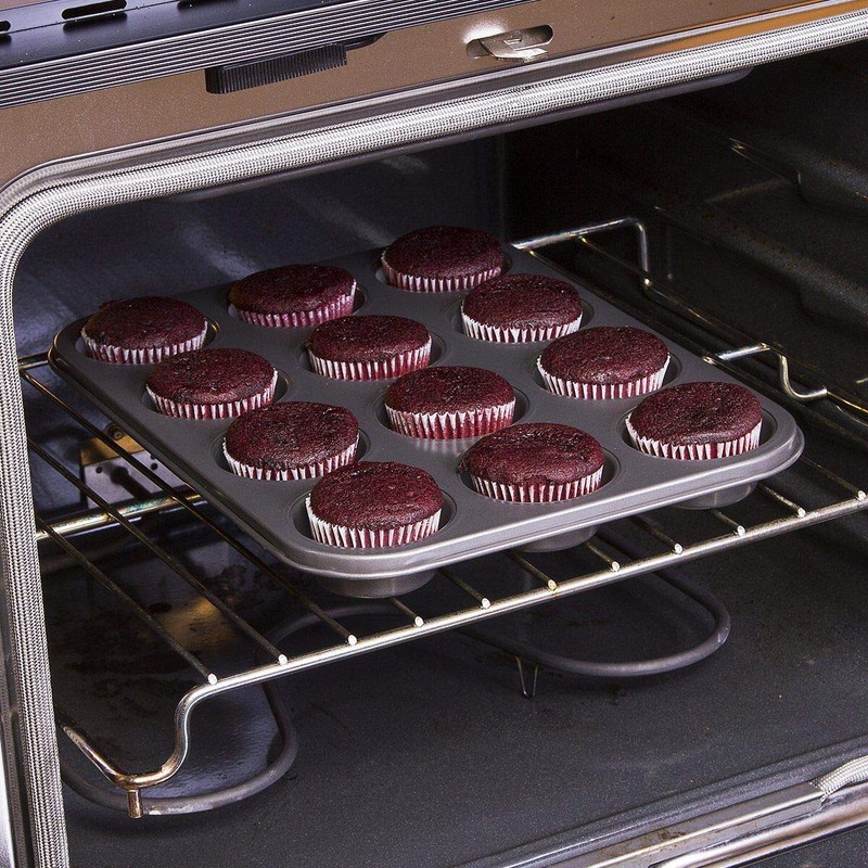 Nonstick Muffin and Cupcake Pan, 12 Cavity Carbon Steel Muffin