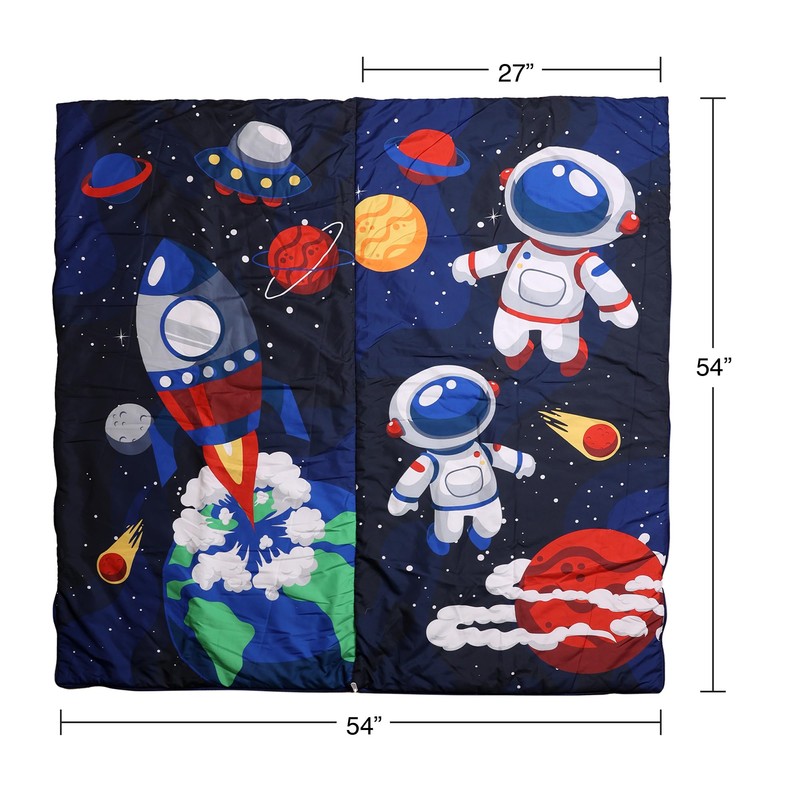 EXPRESSIONS Outer Space Kids Lightweight Indoor Slumber Bag/Sleeping Bag, Ultra-Soft