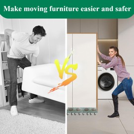 New Upgrade Furniture Sliders, Furniture Movers with Wheels, Furniture Lift Mover Tool Set with 360° Rotatable Wheels, Furniture Dolly for Moving Heavy Duty Sofa, Bed, Load Capacity Up to 750lb