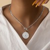 Gold Necklace for Women Large Coin Charm Necklace Punk Silver