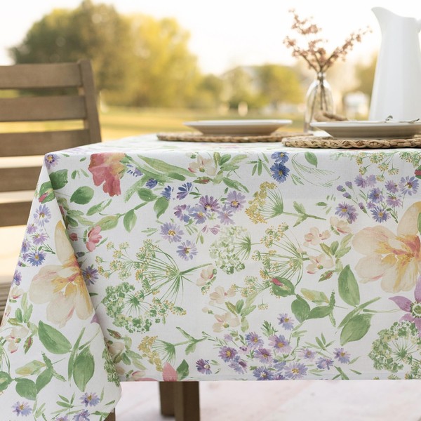 Benson Mills Floral Spring/Summer Durable Heavyweight Fabric Indoor Outdoor Tablecloth,