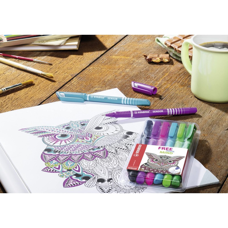 Fineliner with Cushioned F-Tip - STABILO SENSOR fine - Pack