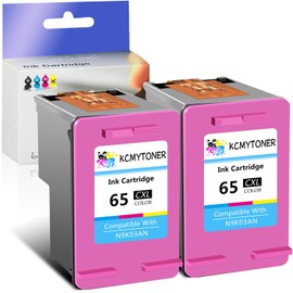 KCMYTONER 65XL Remanufactured Ink Cartridge Replacement for HP 65 XL Compatible with DeskJet 3755 3772 Envy 5055 5058 AMP 100 120 Printer (2 Tri-Color)