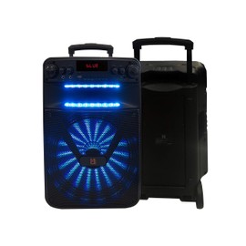 Mr. Dj ACE 15" Portable Speaker Buitl-In App Mobile, Bluetooth, FM Radio, USB/Micro SD Card, Rechargeable Battery & LED Party Light, 3500W P.M.P.O