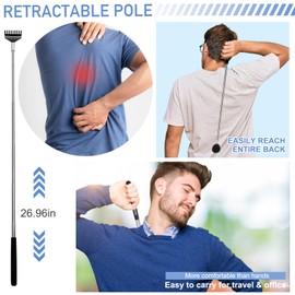 MAMAGIFTREE Hands Down The Best Dad | Funny & Practical Gifts for Father’s Day, Birthday or Retirement for Dad from Son, Daughter or Wife – Extendable Metal Back Scratcher with Soft Grip