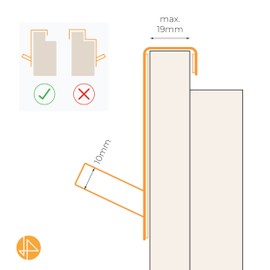 JOGEL & PETZ® Flipchart Door Hook, Space-Saving Alternative to Flipchart Stand, Integrated Door Protector, Set of 2, Door Front, Stainless Steel