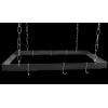 Rogar Black / Chrome Rectangular Pot Rack without Grid
