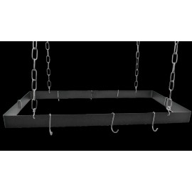 Rogar Black / Chrome Rectangular Pot Rack without Grid