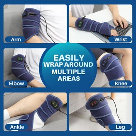 Elbow Heated Pad Wrap for Multiple Body Areas, Flexible Electric Heating Pads for Elbow Arm Wrist Ankle Leg Knee, Fast Heating Body Wrap Heated Brace with 3 Heat Settings and Long 78" Power Cord