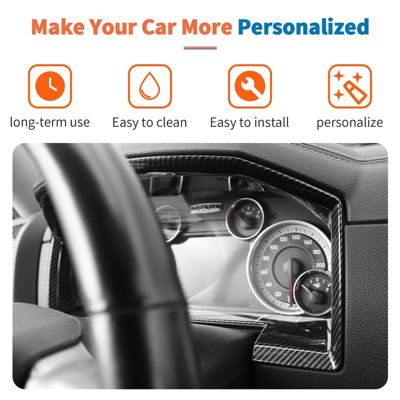 JeCar 4pcs Carbon Fiber Interior Trim Kit for 2010-2017 Dodge