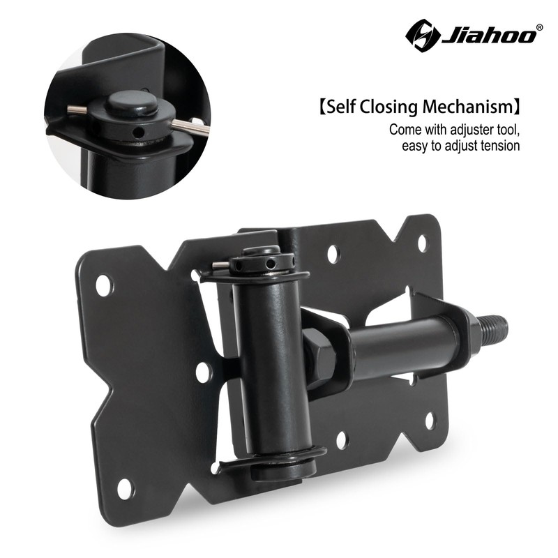 JIAHOO Self-Closing Gate Hinges, Heavy Duty Door Hinges for Wooden/Vinyl/PVC