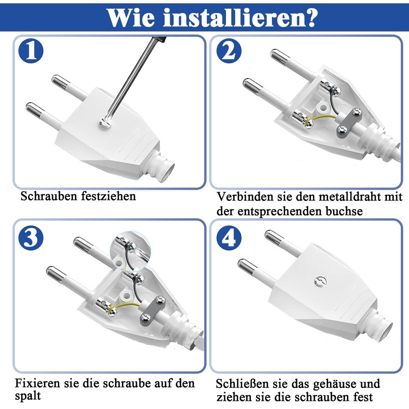 MejaRizon Euro Plug Flat Euro Coupling Flat 250 V 2.5