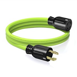 GearIT 30-Amp Generator Extension Cord (6.6 Feet) 4-Prong 120/250-Volt 7500W, NEMA L14-30P/L L14-30R, 10 Gauge SJTW Locking Power Cord for Manual Transfer Switch, Portable Generators, Power Outage 6ft