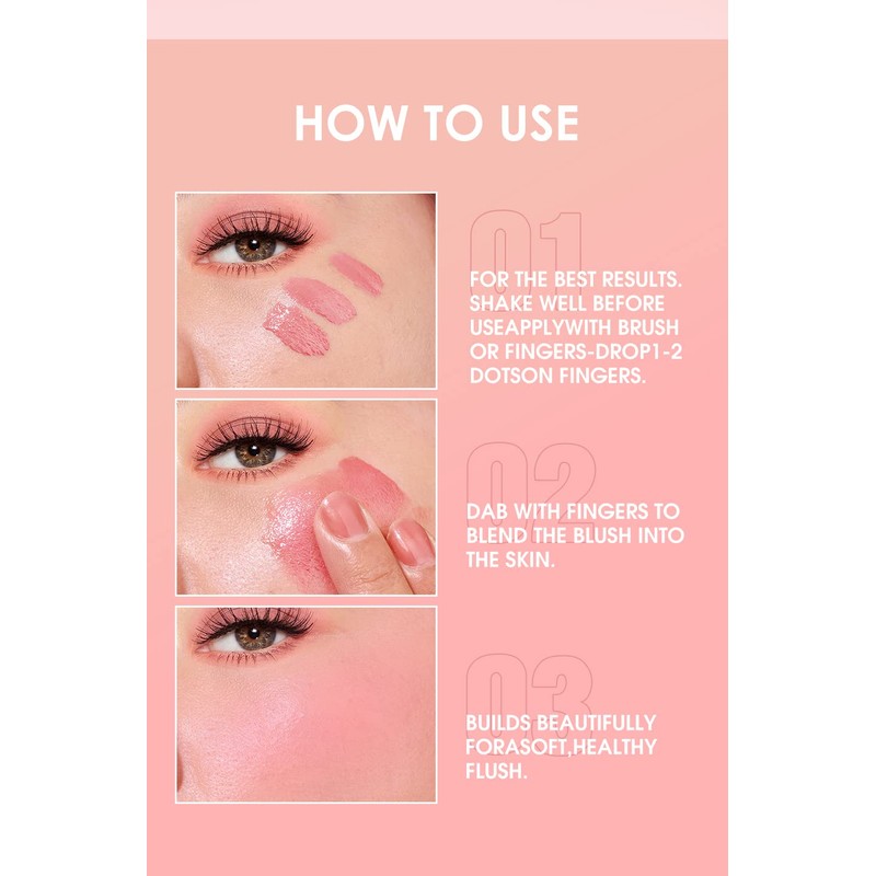 Liquid Cream Blush with Sponge Applicator Velvet Matte Blush for