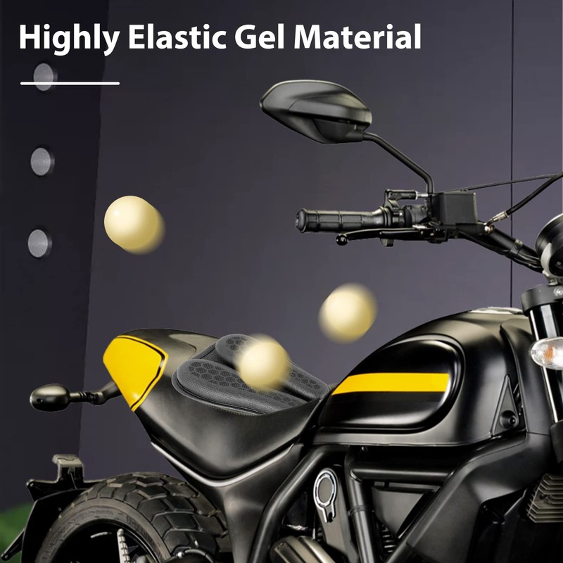 Universal Motorcycle Seat Cushion, 3D Honeycomb Breathable Seat Pad Shock