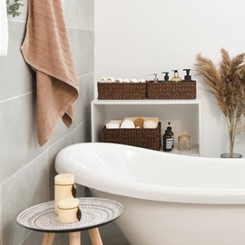 GRANNY SAYS Wicker Baskets for Organizing, Wicker Storage Basket for Shlef, Woven Baskets Oraganizer, Waterproof Vanity Basket for Towel, Decorative Basket for Home 0rganization, 3-Pack