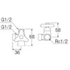 SANEI B4111-L-13 Straight Branch Valve, Branch Side Right, For Both