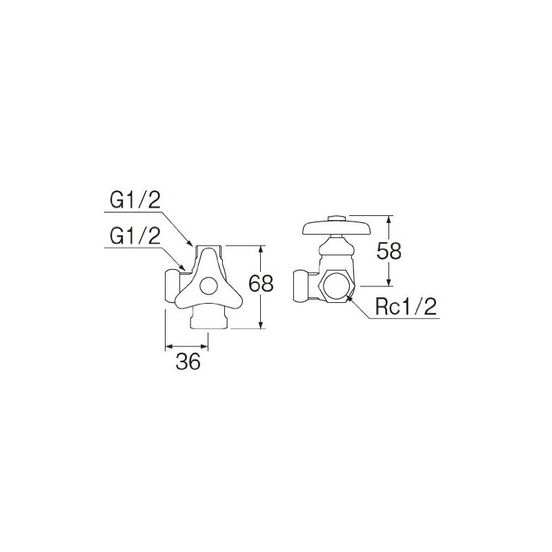 SANEI B4111-L-13 Straight Branch Valve, Branch Side Right, For Both